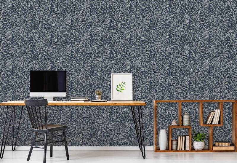 Florentinsk vinranke Deep Blue Bakgrunn