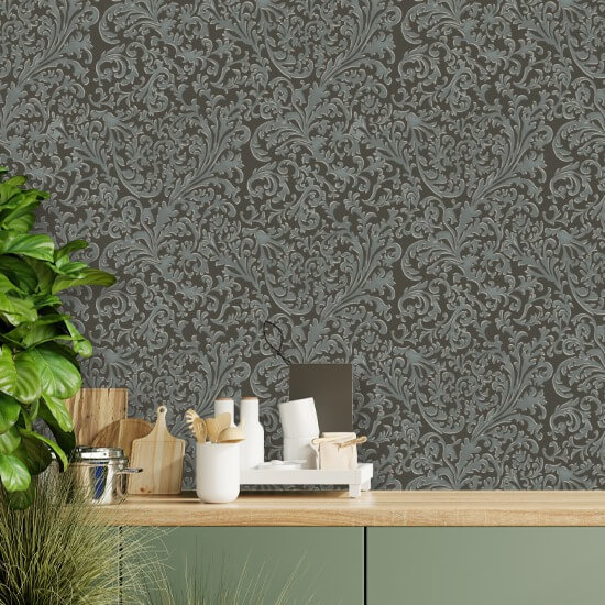 Florentine Vine Obsidian Wallpaper