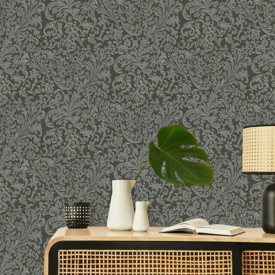 Florentine Vine Obsidian Wallpaper