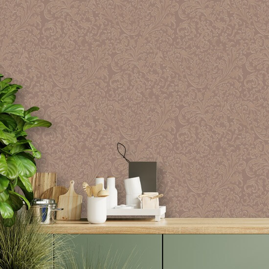 Florentine Vine Red Clay Wallpaper