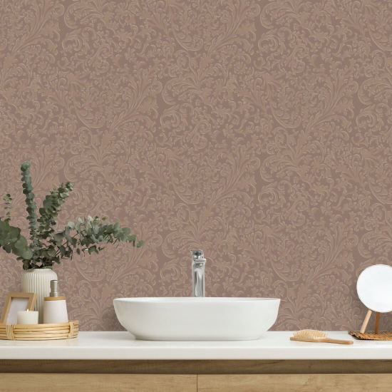 Florentine Vine Red Clay Wallpaper