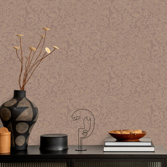 Florentine Vine Red Clay Wallpaper