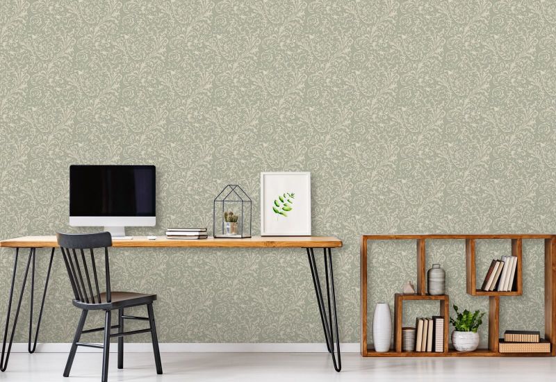 Vigne florentine Papier peint Thyme Green