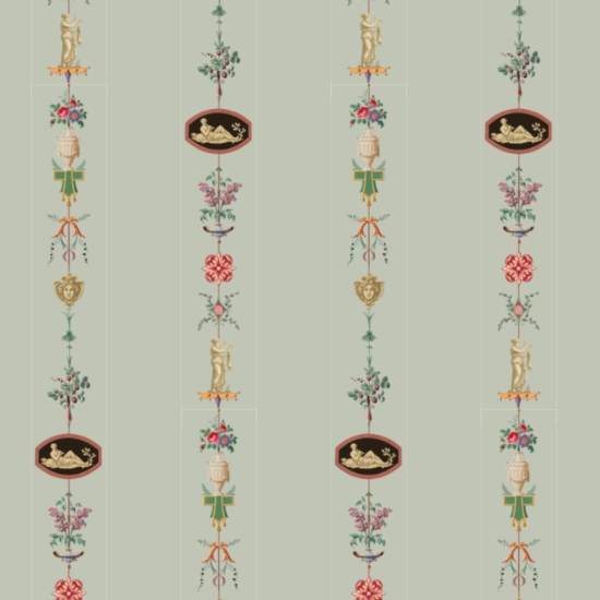 Rayas neoclásicas Papel pintado esmaltado antiguo