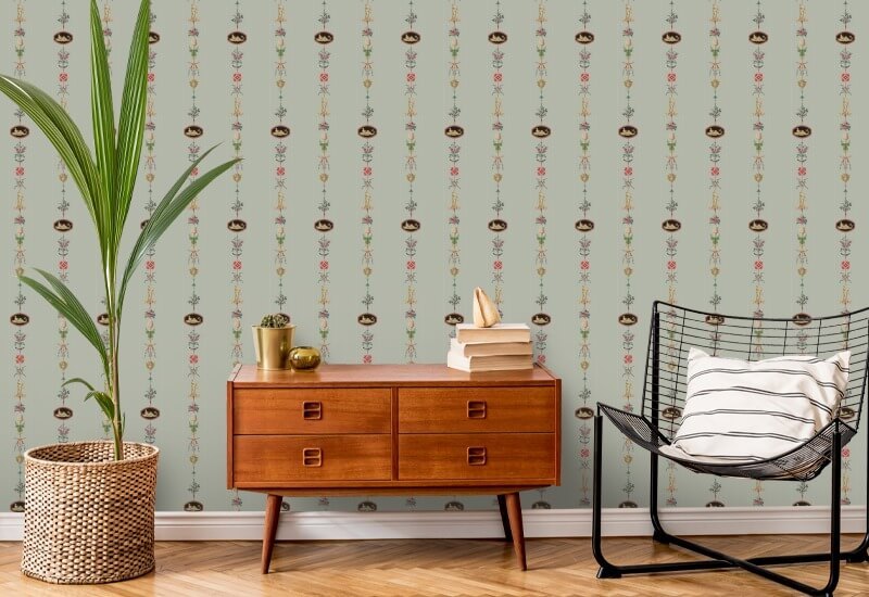 NeoClassical Stripe Antique Glaze Wallpaper