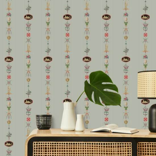 NeoClassical Stripe Antique Glaze Wallpaper