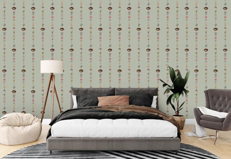 Neoklassisk stripe Antikk glasur tapet