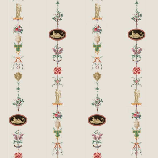 NeoClassical Stripe Ivory Wallpaper