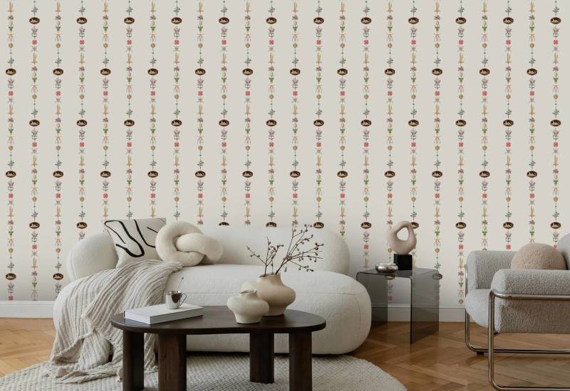 NeoClassical Stripe Ivory Wallpaper