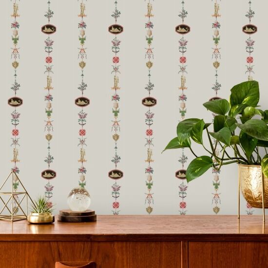 NeoClassical Stripe Ivory Wallpaper