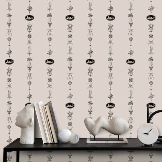 NeoClassical Stripe Sunbleached Pink Wallpaper