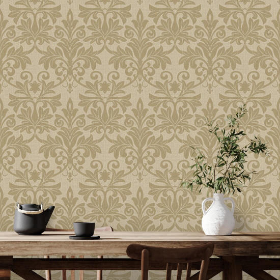 Relief rococo Papier peint Gold Tone