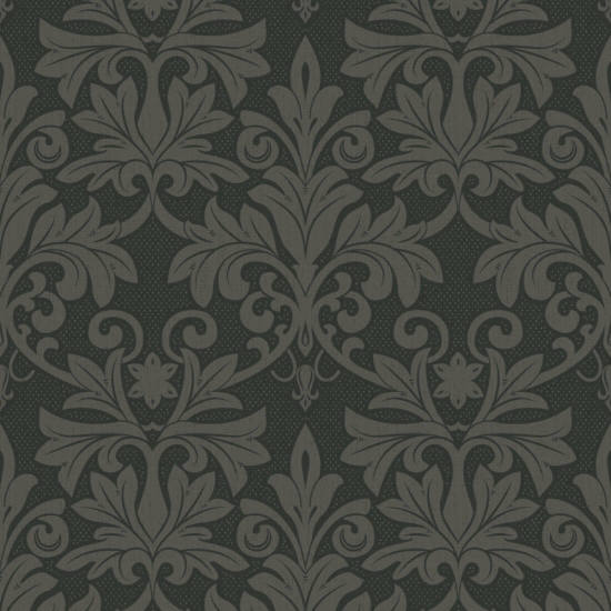 Rococo Relief Obsidian Wallpaper