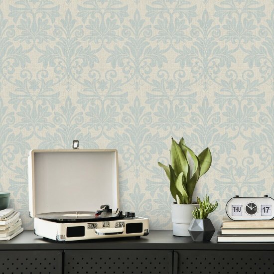Relieve rococó Fondo de pantalla gris azul pálido