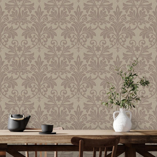 Rococo-reliëf Behang met rode klei
