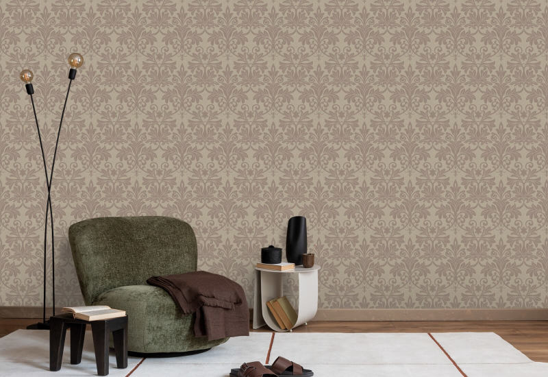 Rococo Relief Red Clay Baggrund