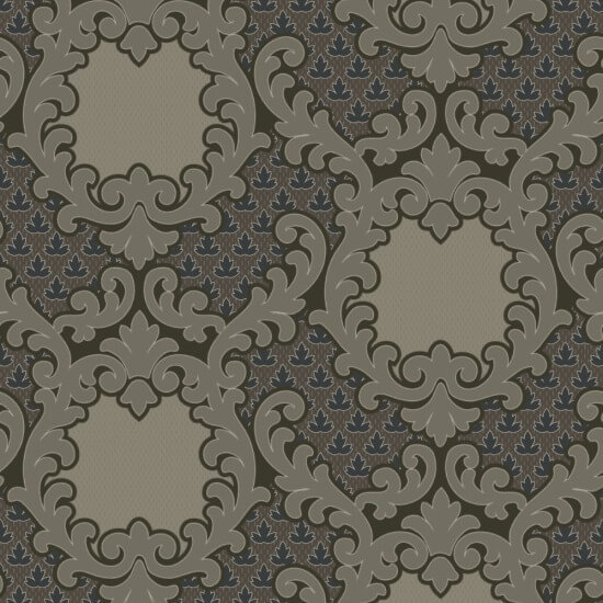 Shadow Leaf Damask Drywood Wallpaper