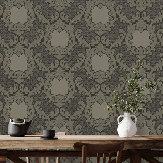 Damasco Shadow Leaf Carta da parati Drywood