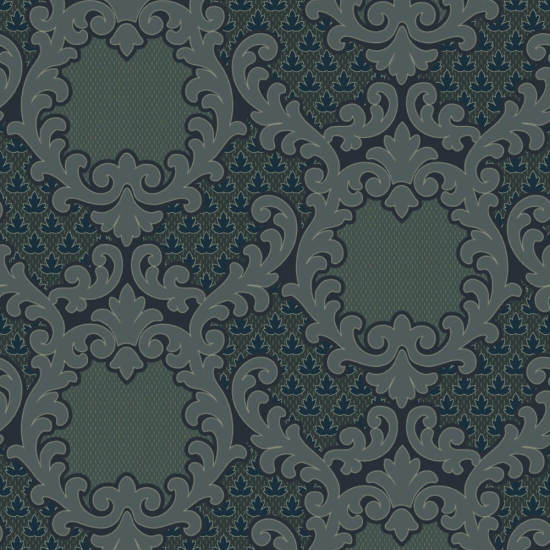 Shadow Leaf Damask Midnight Wallpaper