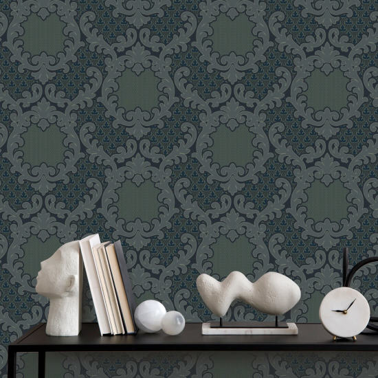 Shadow Leaf Damask Midnight Bakgrund