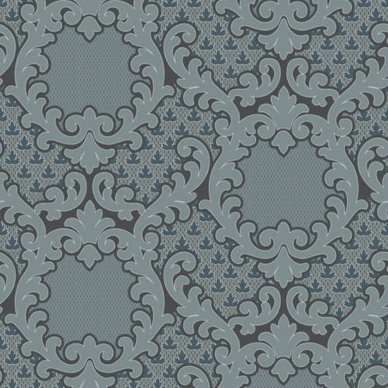 Shadow Leaf Damask Tinnblå Bakgrunn