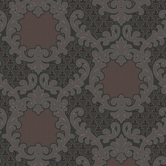 Shadow Leaf Damask Red Night Wallpaper