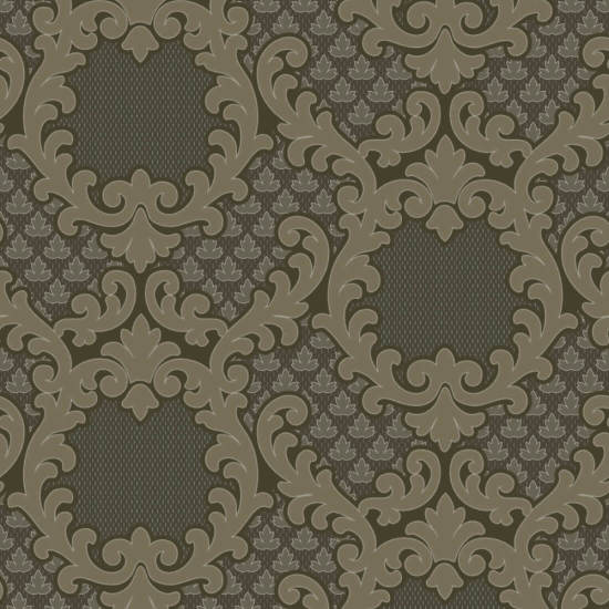 Shadow Leaf Damask Røykrom Bakgrunn