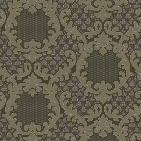 Shadow Leaf Damask Smoke Room Wallpaper