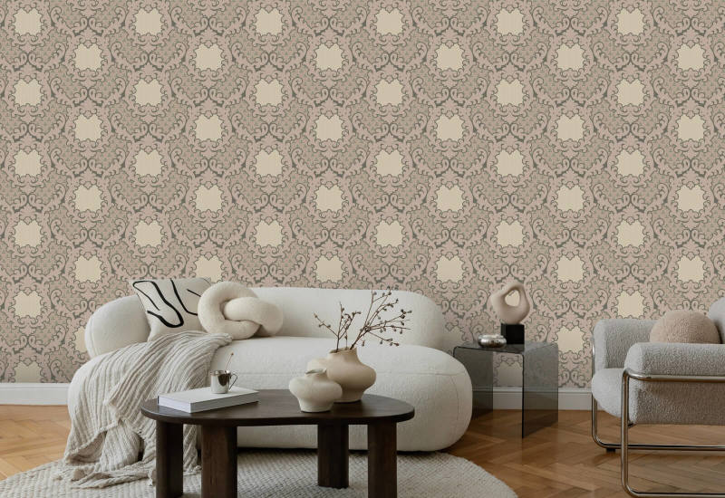 Shadow Leaf Damask Sunwashed Wallpaper