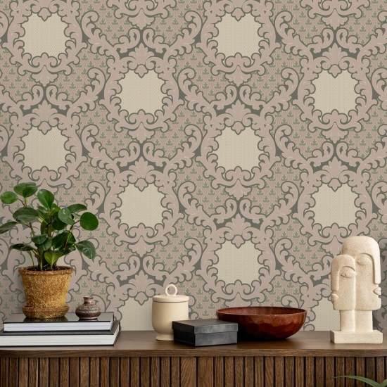 Shadow Leaf Damask Sunwashed Wallpaper