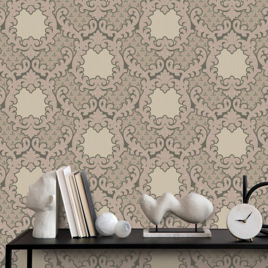 Shadow Leaf Damask Sunwashed Wallpaper