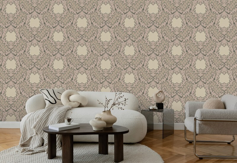 Shadow Leaf Damask Sunwashed Wallpaper