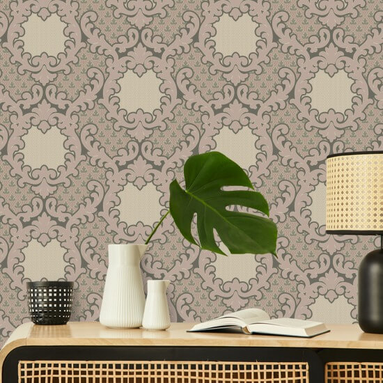 Shadow Leaf Damask Sunwashed Wallpaper