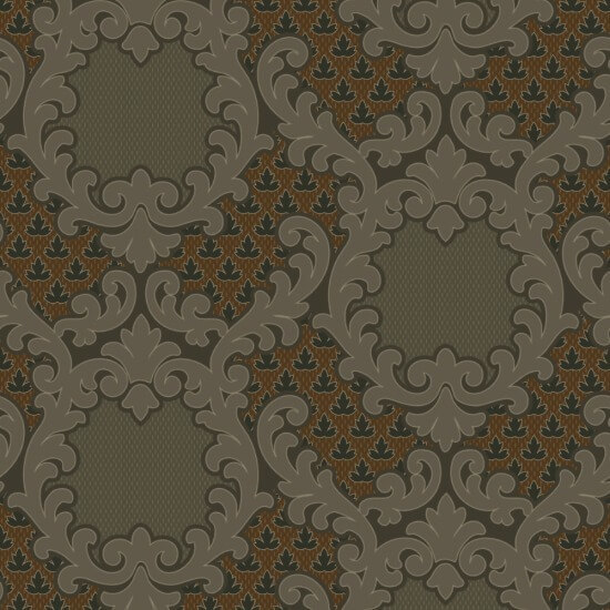 Shadow Leaf Damask Tapestry Tones Wallpaper
