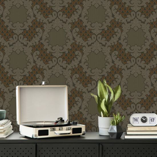 Damasco Shadow Leaf Carta da parati Tapestry Tones