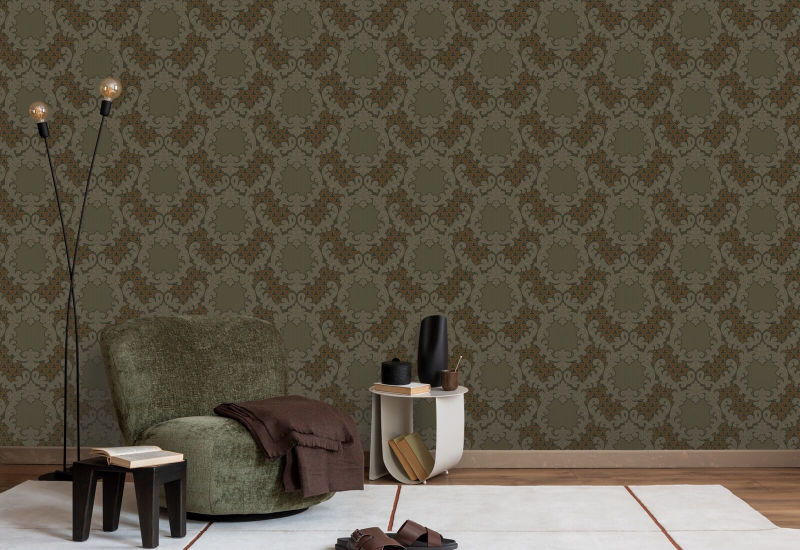 Damasco Shadow Leaf Carta da parati Tapestry Tones