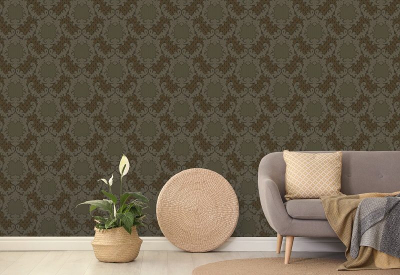 Shadow Leaf Damask Tapestry Tones Wallpaper