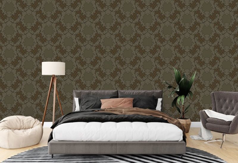 Shadow Leaf Damaski Tapestry Tones Taustakuva