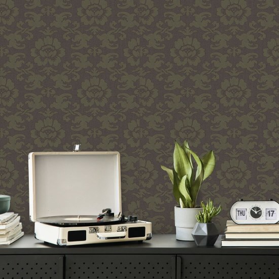 Silken Poppy Antique Shadow Wallpaper