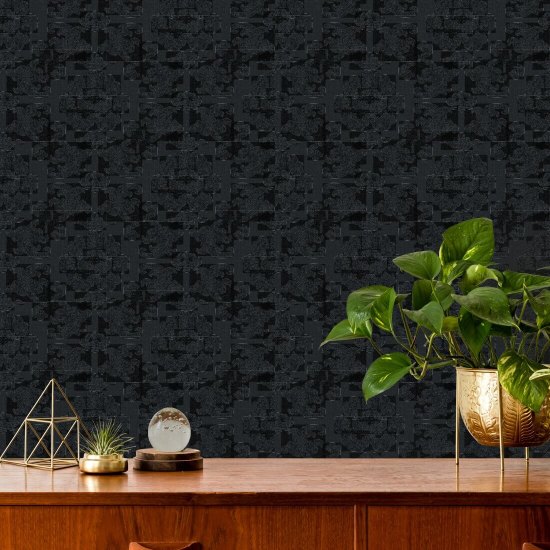 Silken Poppy Azurite Shadow Wallpaper