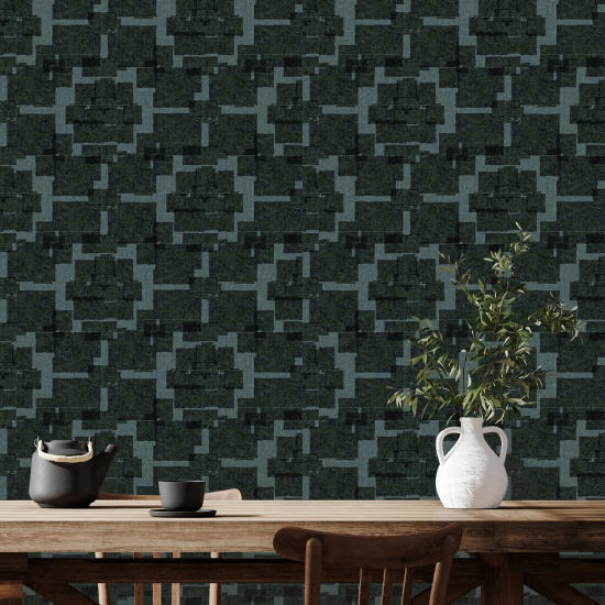 Coquelicot en soie Papier peint Blue Jade