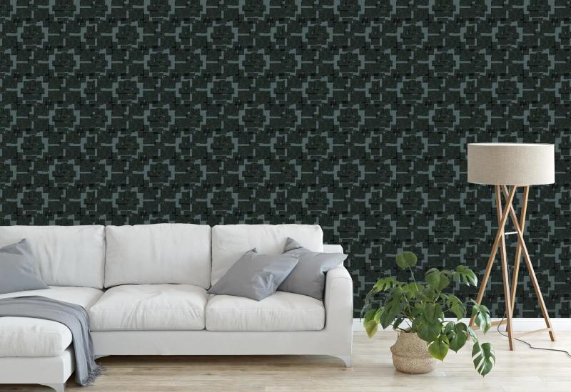 Papoula de seda Papel de parede Blue Jade