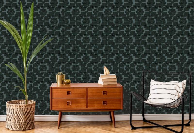 Silken Poppy Blue Jade Wallpaper