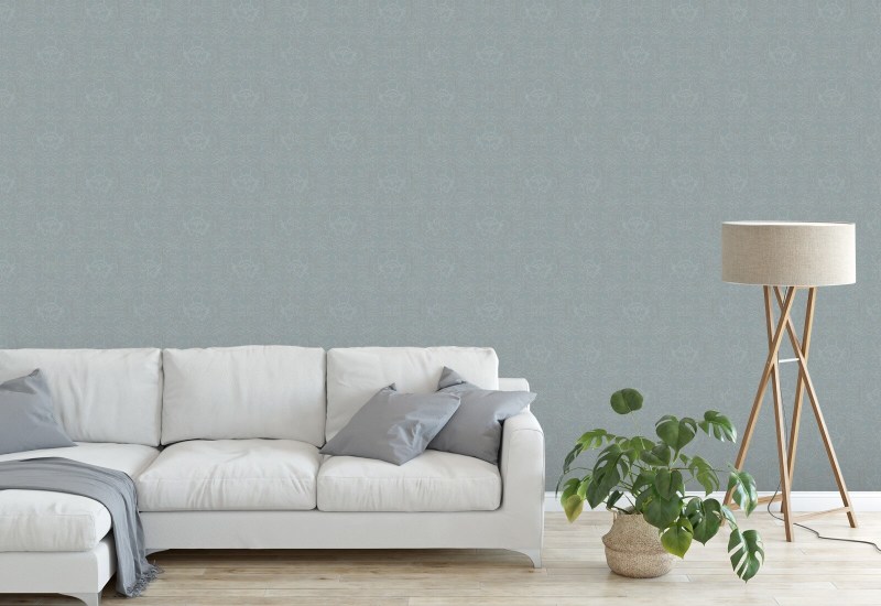 Silken Poppy Vervaagd denimbehang