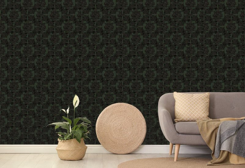 Coquelicot en soie Papier peint Hunstman Green