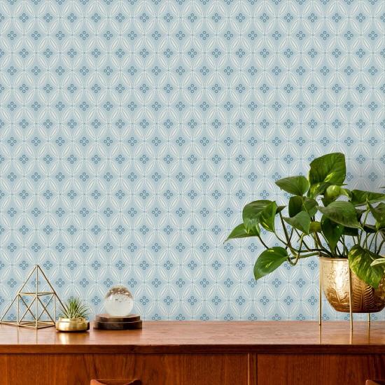 Stone Lace Daytime Blue Wallpaper
