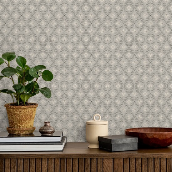 Stone Lace Silverprint Wallpaper