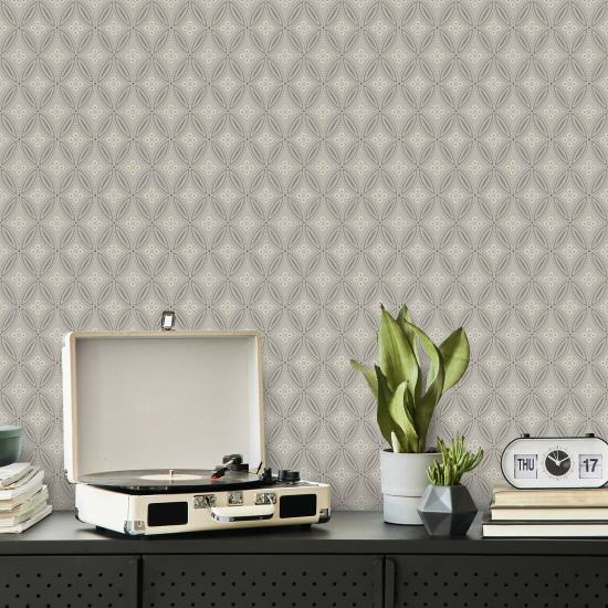 Stone Lace Silverprint Wallpaper