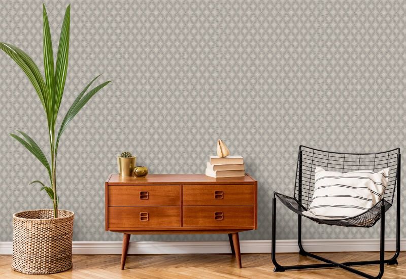 Stone Lace Silverprint Wallpaper