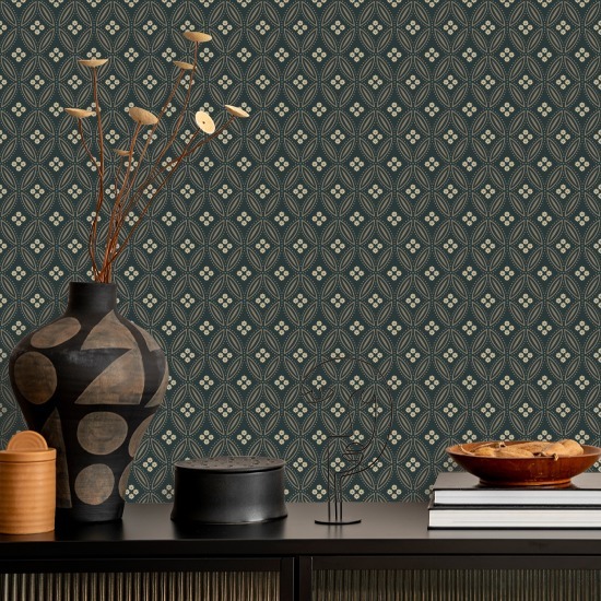 Stone Lace Warm Black Wallpaper